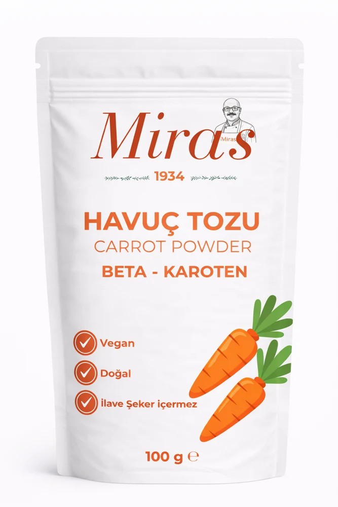 Miras 1934 Havuç Tozu ambalajı